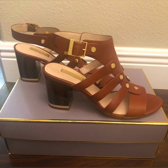 EUC Louise et Cie Vira Block Leather Sandal Chestnut size 6.5 - Picture 3 of 10